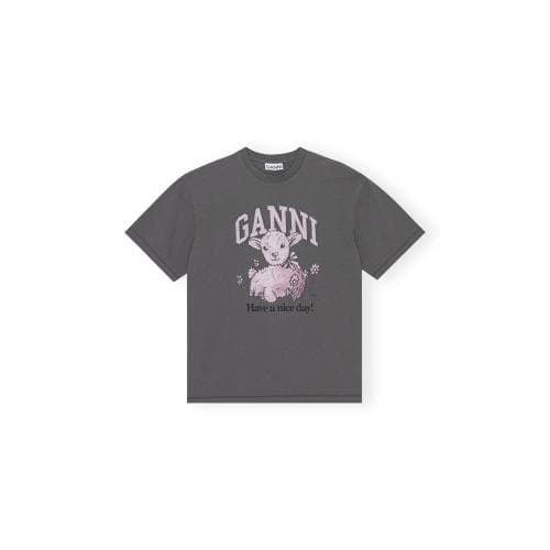 [당일발송] 가니 WoW RELAXED 램브 티셔츠 차콜 T3789/490