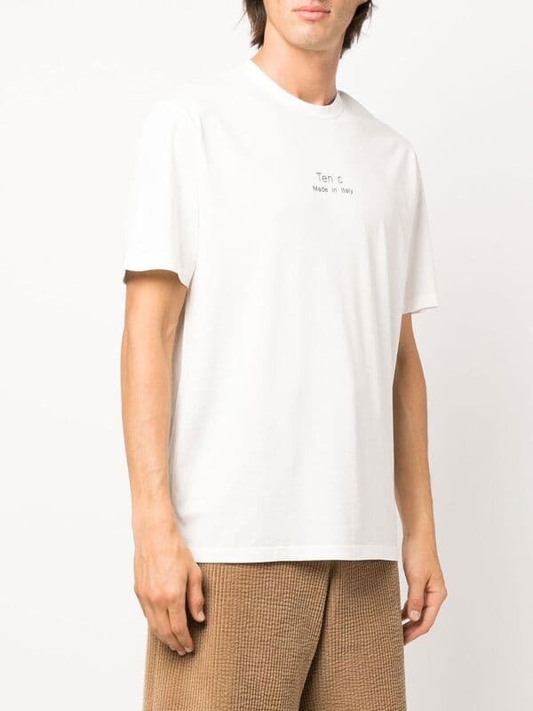 당일배송텐씨 남성 로고 프린팅 라운드 코튼 반팔티셔츠 아이보리 22CTCUH02098.A06021 102