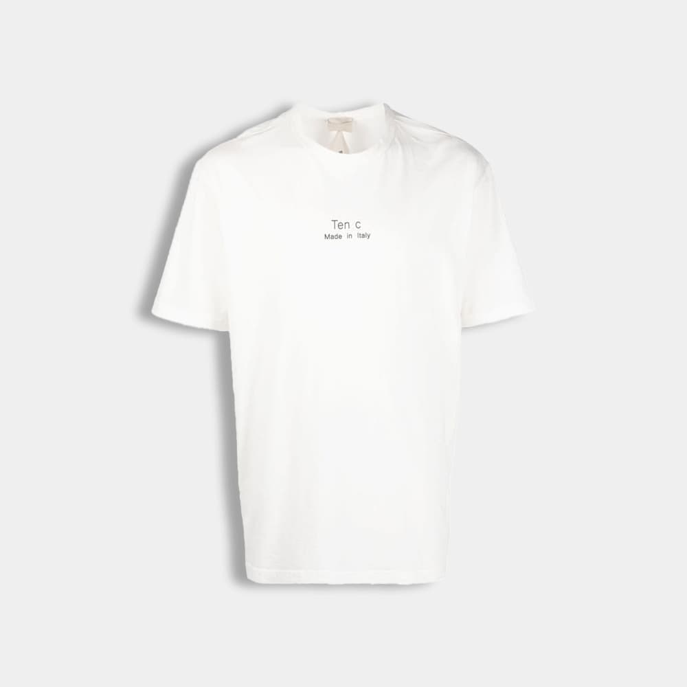 당일배송텐씨 남성 로고 프린팅 라운드 코튼 반팔티셔츠 아이보리 22CTCUH02098.A06021 102