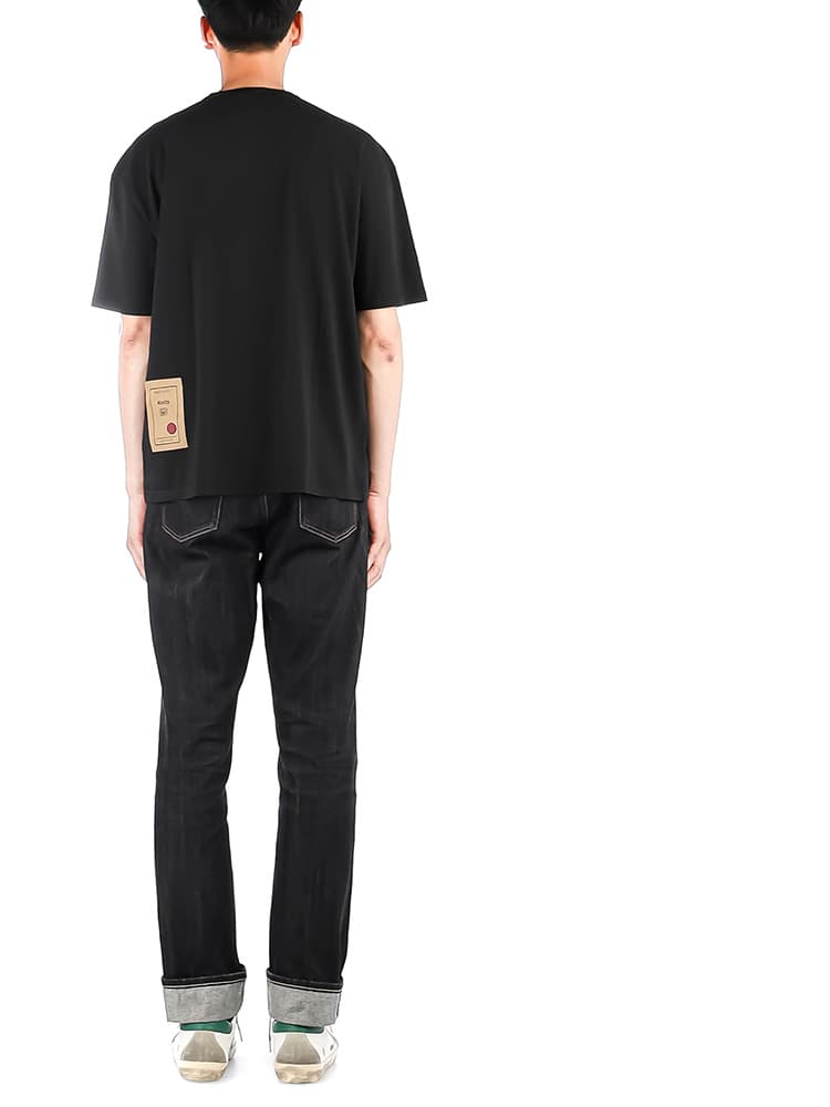 당일배송텐씨 남성 프론트 프린팅 루즈핏 라운드넥 반팔티셔츠 블랙 22CTCUH02101.A06338 999