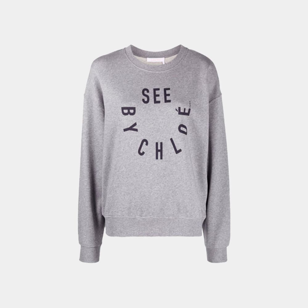 당일배송끌로에 여성 씨 바이 끌로에 로고 스웨트 맨투맨 그레이 CHS21WJH08 080