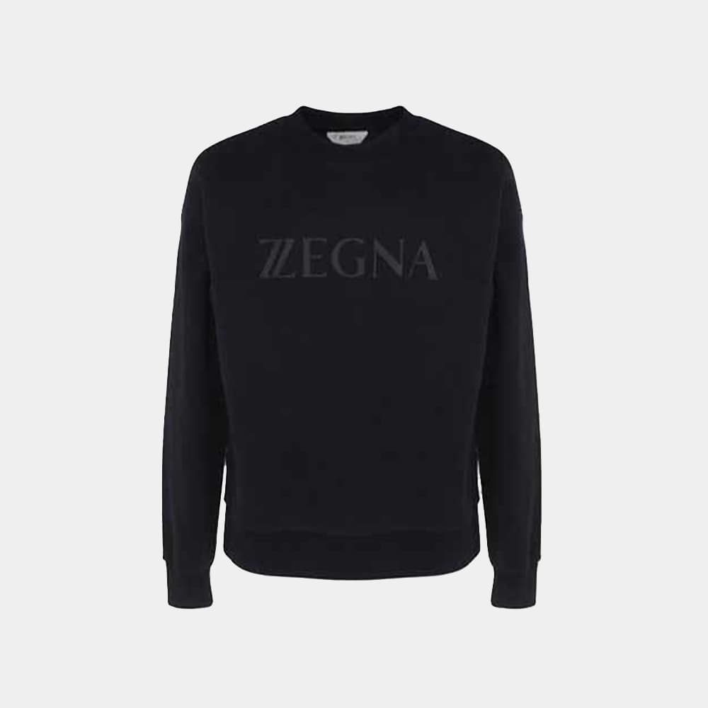 당일배송에르메네질도제냐 남성 로고 프린팅 크루넥 맨투맨 블랙 VZ484ZZ802ZK09