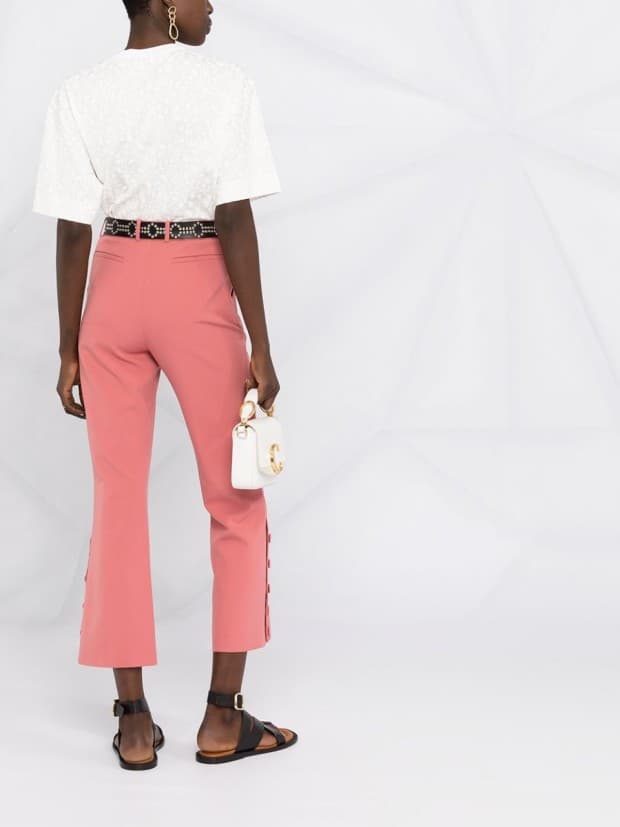 당일배송끌로에 여성 펀칭 포인트 오버 프린팅 코튼 반팔티셔츠 화이트 CHC21SJH83183 101