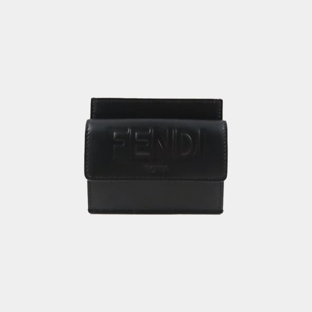 당일배송펜디 공용 엠보로고 레터링 스냅버튼 블랙 카드지갑 88M0423 AAYZ F0KUR