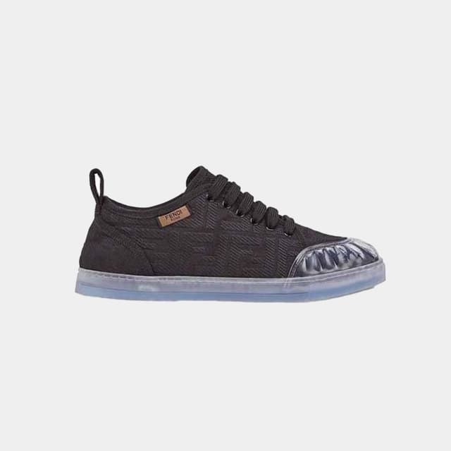 당일배송펜디 여성 FF로고 패브릭 캔버스 블랙 스니커즈 8E7083 ABN4 F0QA1