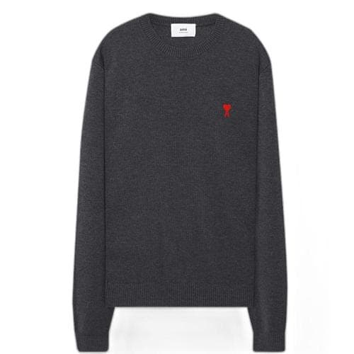 [국내배송] 아미 남성 체인스티치 하트 로고 RWS 메리노 울 니트 HKS001 001 055