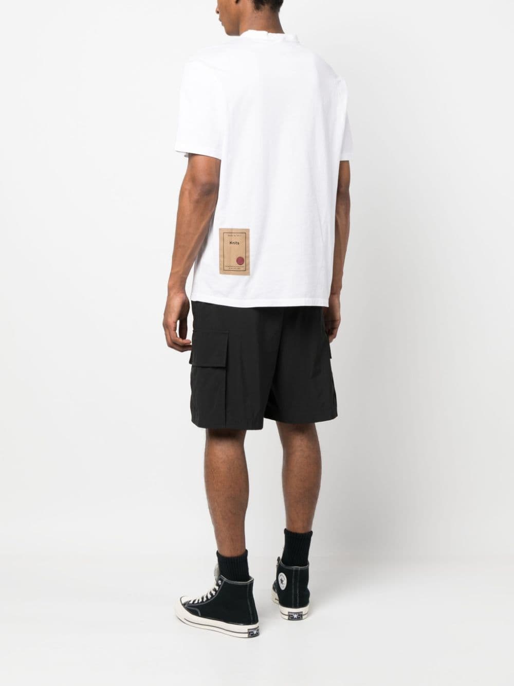 당일배송텐씨 남성 백 패치 라운드넥 반팔 티셔츠 화이트 22CTCUH02103 A06021 100