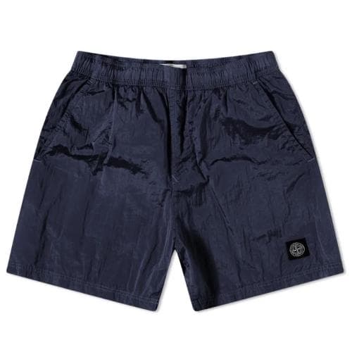 [국내배송] 22SS 스톤아일랜드 로고 나일론메탈 숏팬츠 반바지 네이비 7615B0943 V0020