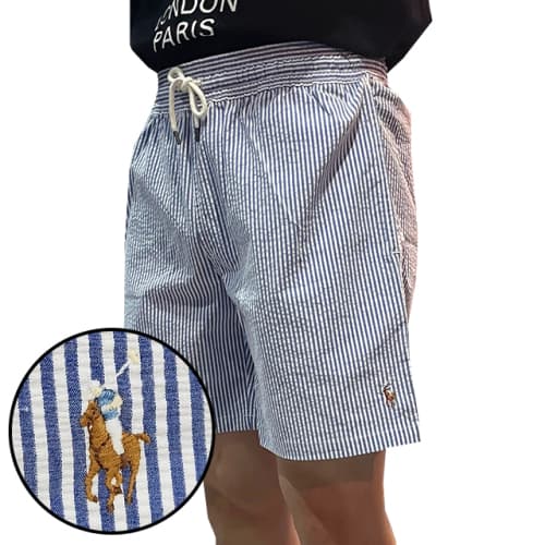 [논현 더팩토리](당일) 24SS 폴로 랄프 로렌 포니 시어서커 스윔 트렁크 쇼츠 (710834828 001)