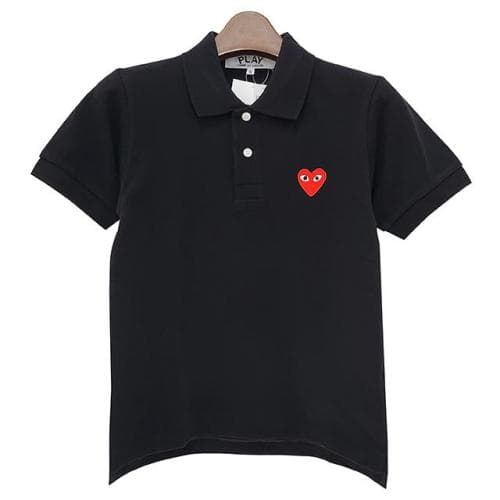 [논현 더팩토리](당일) 24SS 꼼데가르송 여성 플레이 레드 하트 패치 폴로 반팔티 (P1T005A)