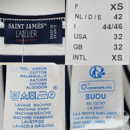 [더팩토리 논현](당일) 세인트 제임스 남녀공용 LEVANT 반팔 (9863 NEIGE MARINE)