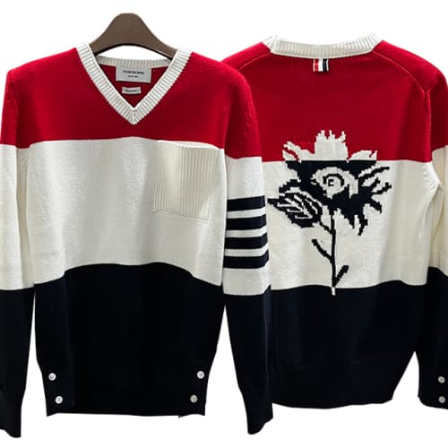 [논현 더팩토리](당일) 톰브라운 여성 플라워 사선 완장 4 바 니트 (FKA409B Y3017 960)