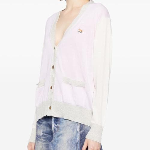 메종키츠네 [국내배송] 24FW 베이비 폭스 여성 컬러 블록 가디건 MW00505 P603