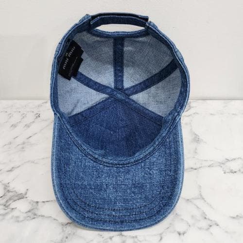 [논현 더팩토리](당일) 24FW 미우 미우 토널 자수 로고 데님 볼캡 모자 / 블루 (5HC179 2CL4 F0008)