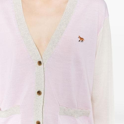메종키츠네 [국내배송] 24FW 베이비 폭스 여성 컬러 블록 가디건 MW00505 P603
