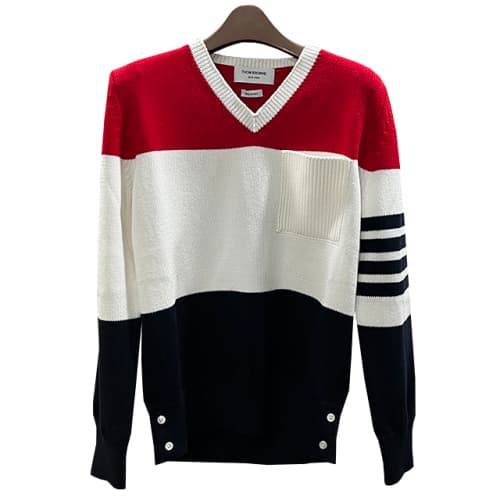 [논현 더팩토리](당일) 톰브라운 여성 플라워 사선 완장 4 바 니트 (FKA409B Y3017 960)