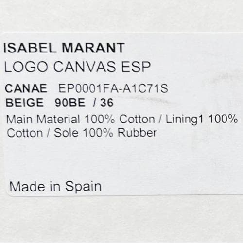[논현 더팩토리](당일) 24SS 이자벨마랑 CANAE 카나에 캔버스 에스파듀 스립온 (EP0001FA A1C71S 90BE)
