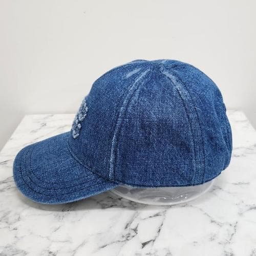 [논현 더팩토리](당일) 24FW 미우 미우 토널 자수 로고 데님 볼캡 모자 / 블루 (5HC179 2CL4 F0008)