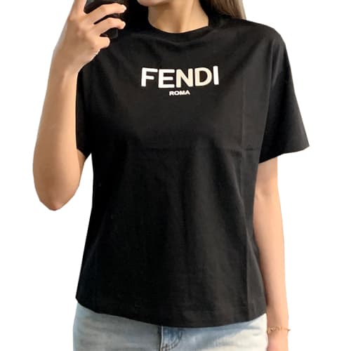 [논현 더팩토리](당일) 24SS 펜디 키즈 로고 반팔티 8Y 10Y 블랙 (JUI137 7AJ F0GME)