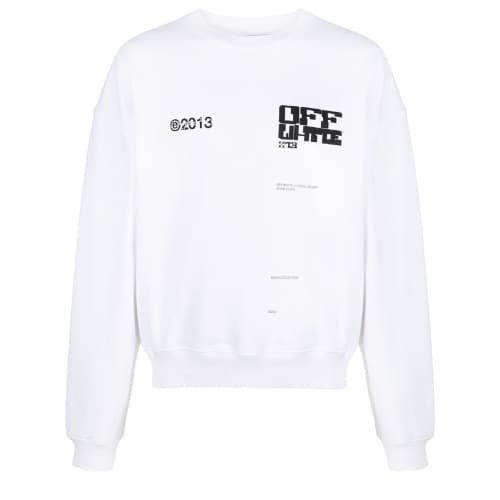 오프화이트 테크 마커 맨투맨 OMBA035S21FLE001