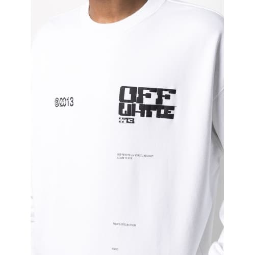 오프화이트 테크 마커 맨투맨 OMBA035S21FLE001