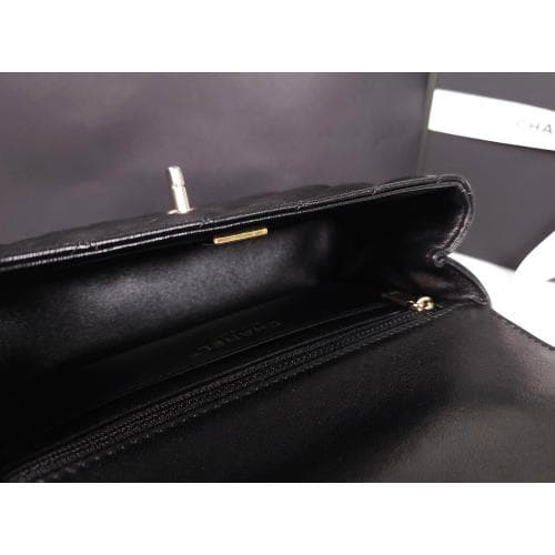 [국내배송] 쇼핑백 풀셋 샤넬 공방 큐빅 탑핸들 플랩백 뉴미니 블랙 AS4141 B13327 94305