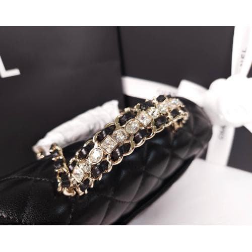 [국내배송] 쇼핑백 풀셋 샤넬 공방 큐빅 탑핸들 플랩백 뉴미니 블랙 AS4141 B13327 94305