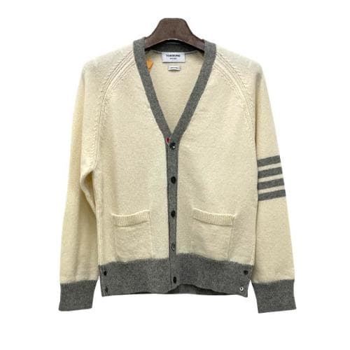 [더팩토리 논현](당일) 톰브라운 사선 완장 4 바 셰틀랜드 울 가디건 (MKC485A Y1026 100)