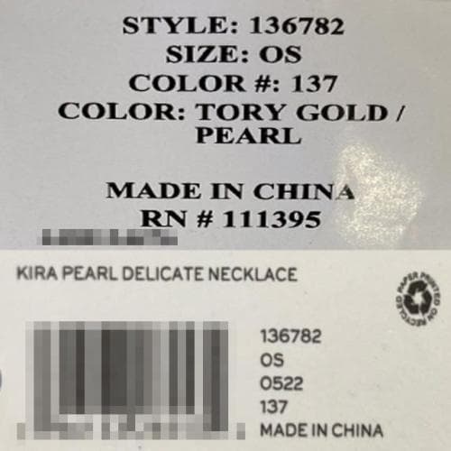 [논현 더팩토리](당일) 토리버치 KIRA 키라 펄 네클리스 목걸이 (136782 137)