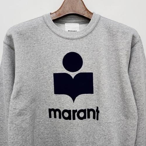 [논현 더팩토리](당일) 24FW 이자벨마랑 MIKOY 벨루어 로고 맨투맨 (SW0029HA B1M18H GYMD)