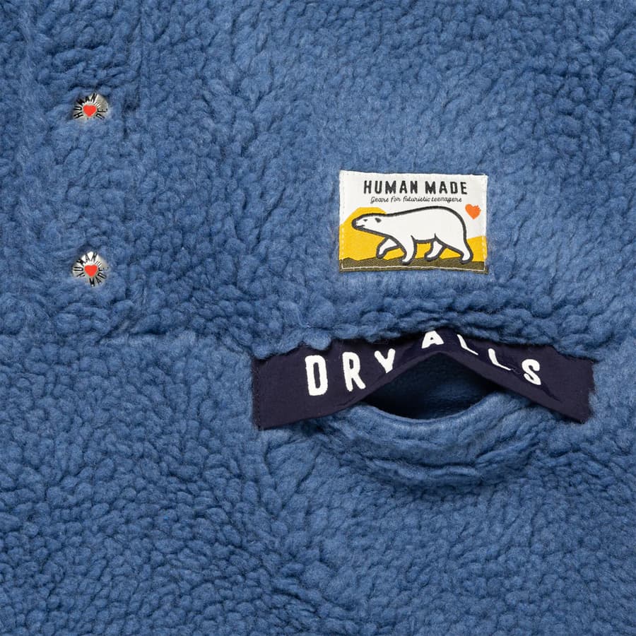 당일배송휴먼메이드 보아 플리스 풀오버 자켓 (블루) HM26JK036