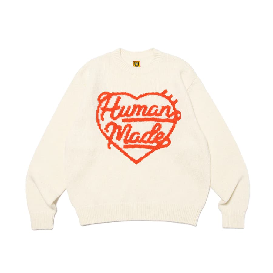 당일배송휴먼메이드 로우 게이지 니트 스웨터 (화이트) HM27CS038