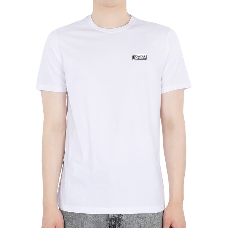 디몬트 23 S/S 바버 남성 에센셜 스몰 로고 코튼 반팔(화이트) MTS0555 MTS WH11