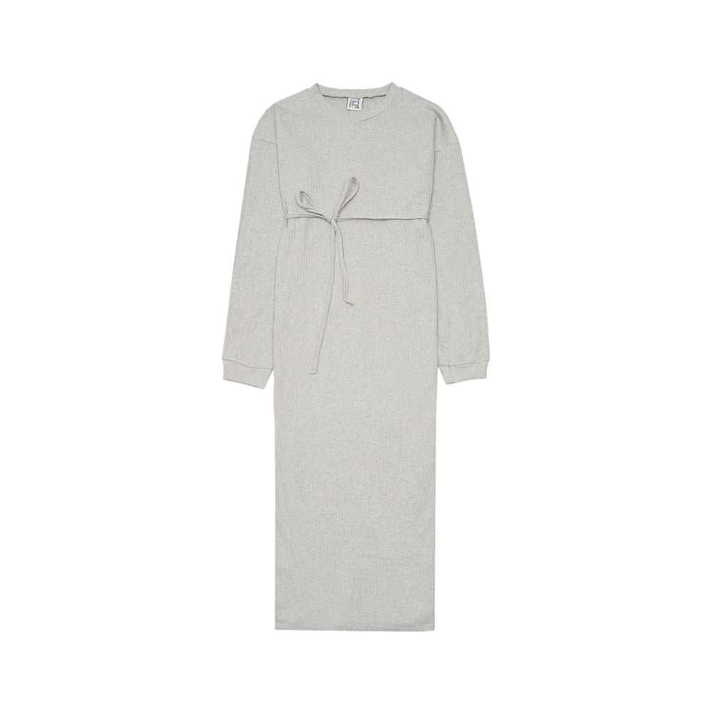 베이스레인지 SHAW LONG SLEEVE KAFTAN DRSH-RIB-000-GM