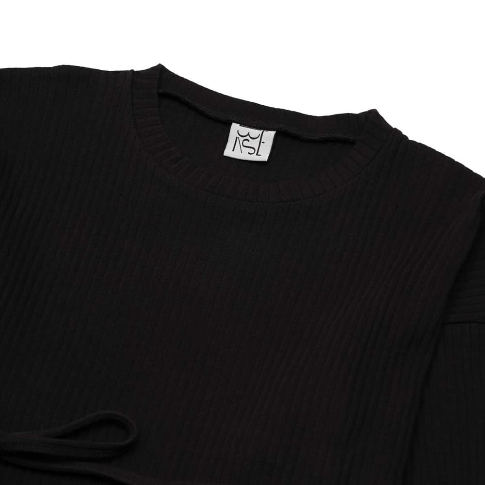 SHAW LONG SLEEVE KAFTAN DRSH-RIB-000-BK