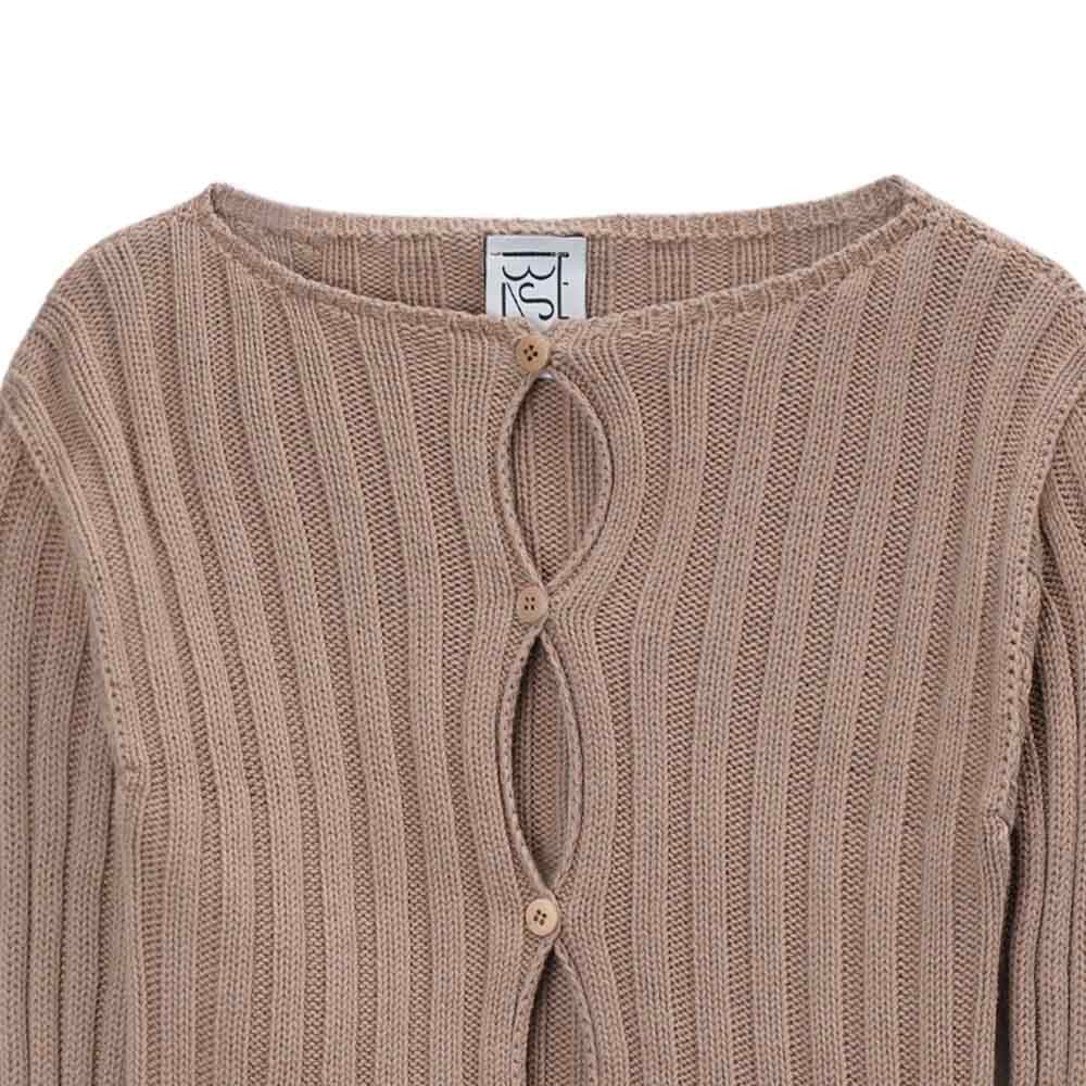 베이스레인지 여성 MACAU 가디건 라이트 브라운 KNMAC-CO-SP24