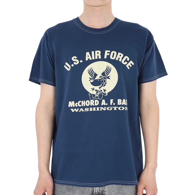 디몬트 23 S/S 와일드동키 공용 에어 포시즈 반팔(네이비블루) T-AIR FORCES DYEBLU