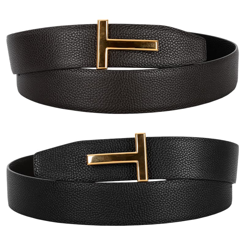 디몬트 23 S/S 톰포드 골드 T버클 리버시블 레더 벨트(브라운/블랙) TB178 LCL236G 3BN06