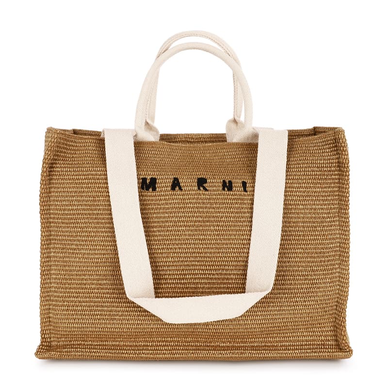 디몬트 23 F/W 마르니 여성 로고 라지 라피아 토트백(브라운) SHMP0078U0 P3860Z 0R42