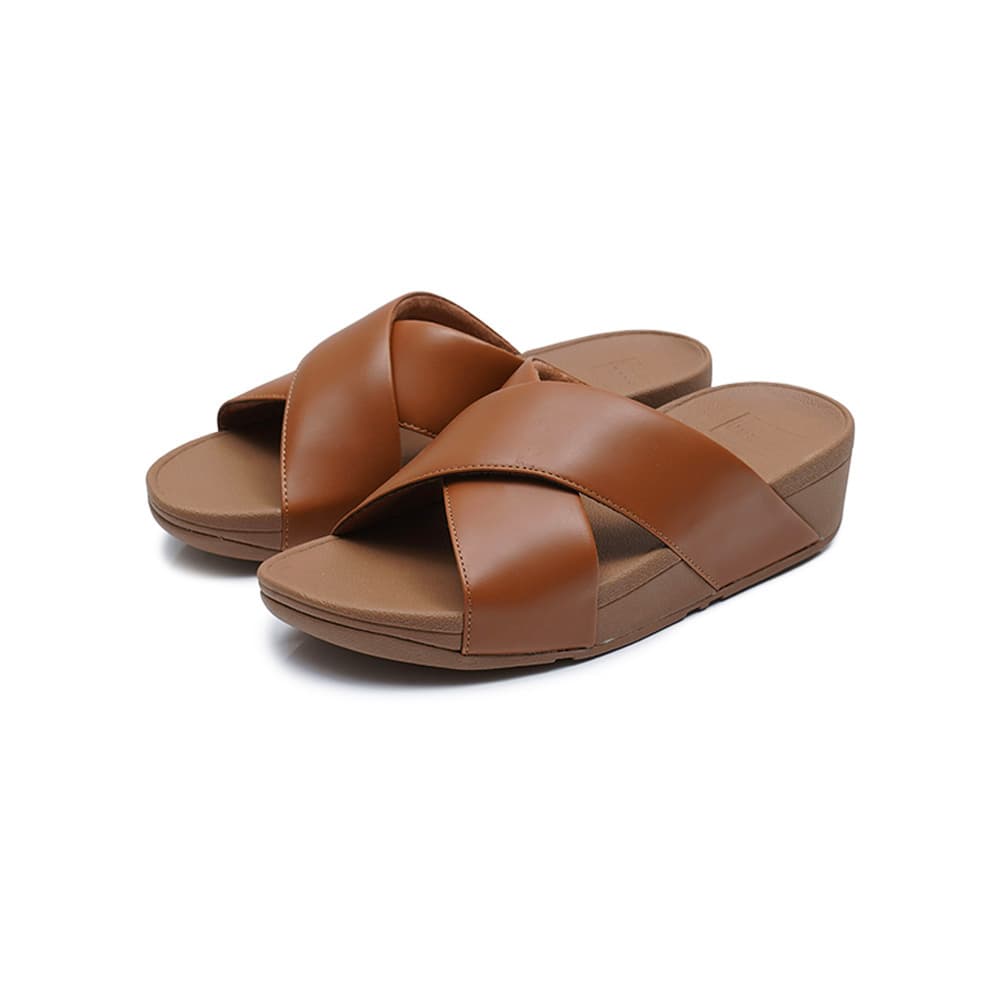 핏플랍 루루 크로스 슬라이드 라이트 탄 K04-592