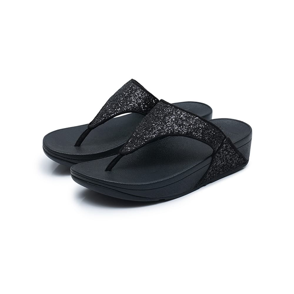 핏플랍 루루 토 포스트 블랙 글리터 X03-339