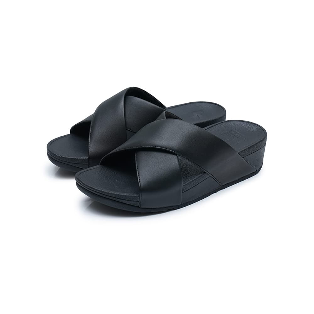 핏플랍 루루 크로스 슬라이드 블랙 K04-001