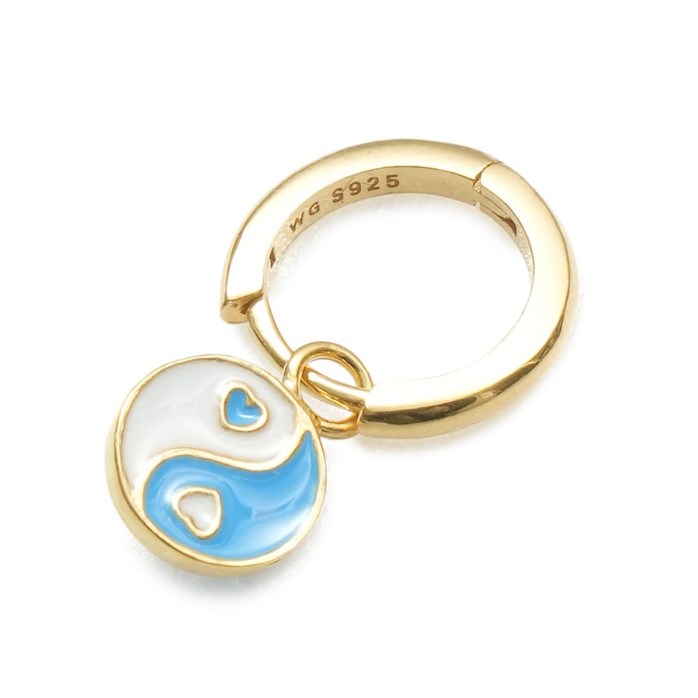 윌헬미나가르시아 GOLD YIN/YANG EARRING/ YY007-BLUE