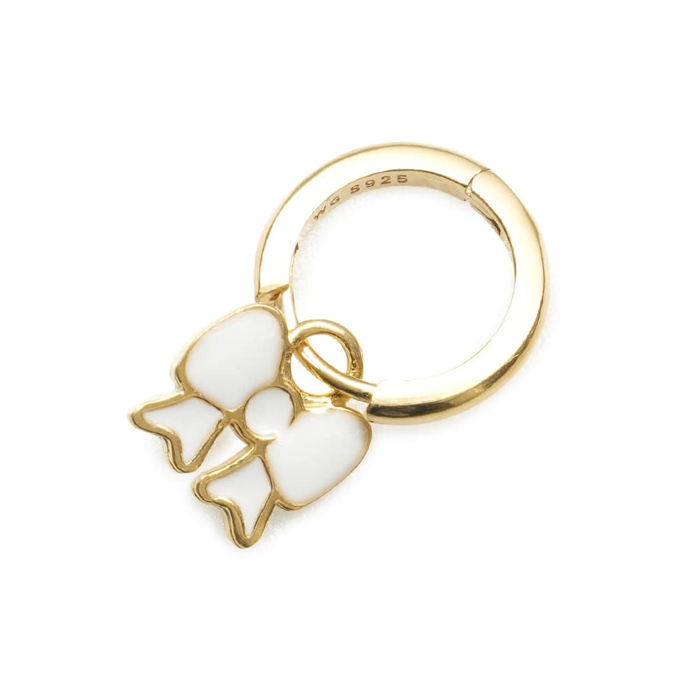 윌헬미나 가르시아 MINNIE BOW HOOP EARRING/ SS22015-WHITE