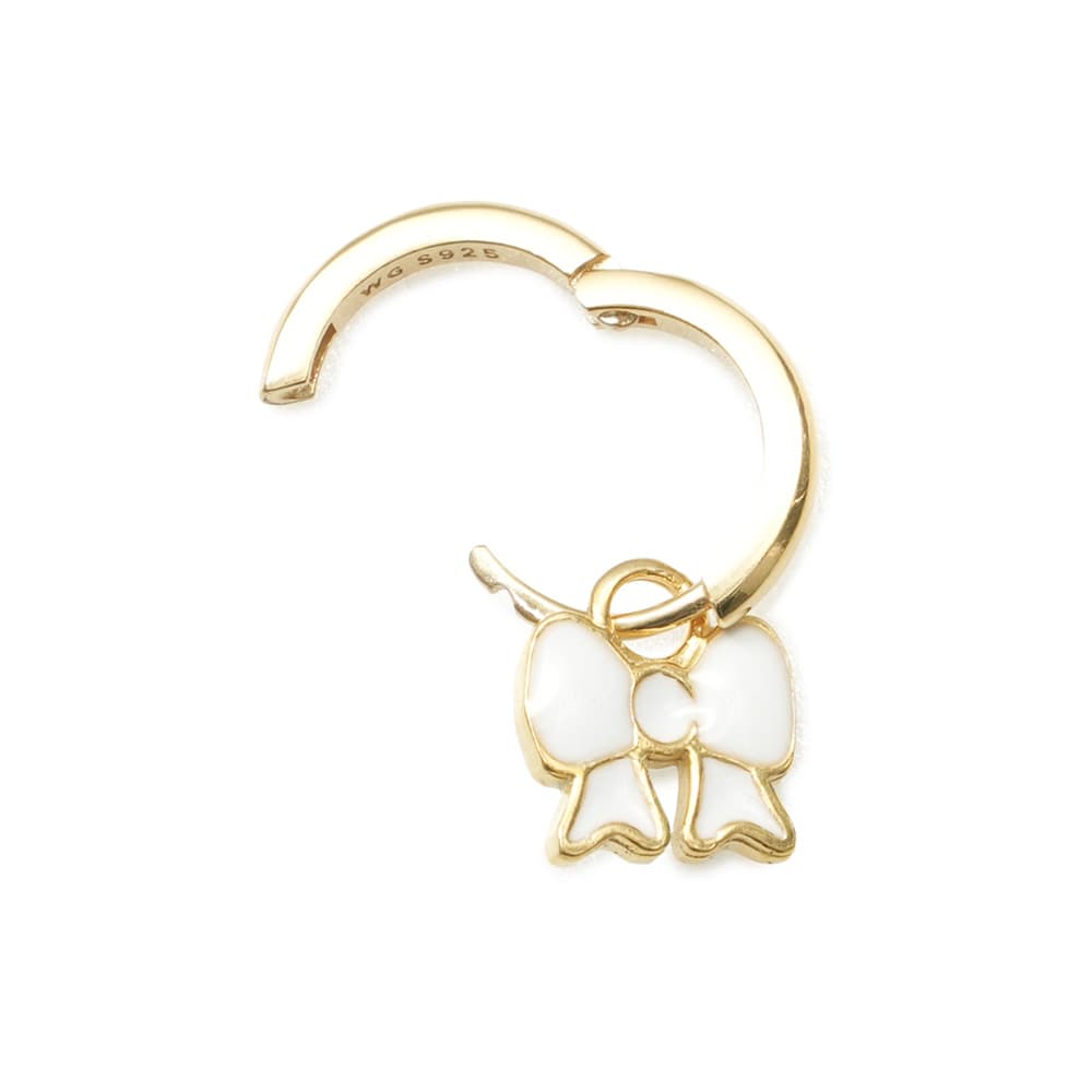 윌헬미나 가르시아 MINNIE BOW HOOP EARRING/ SS22015-WHITE