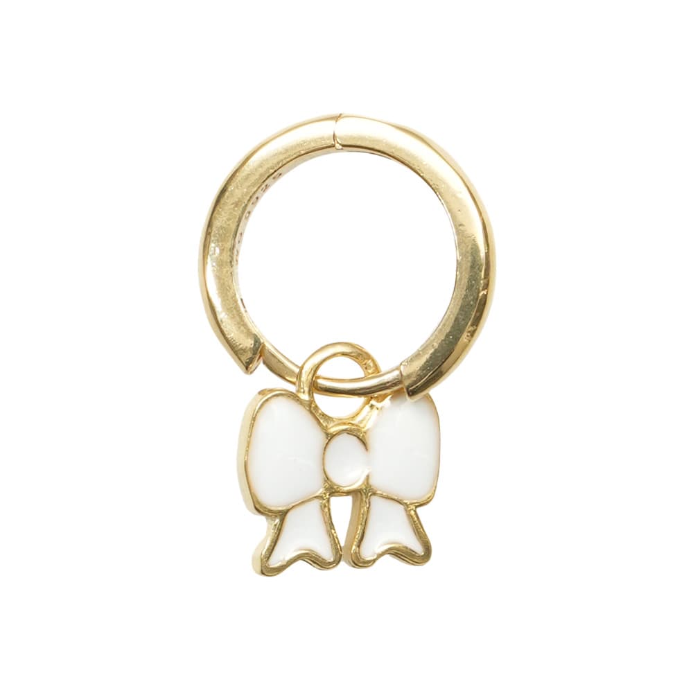 윌헬미나 가르시아 MINNIE BOW HOOP EARRING/ SS22015-WHITE