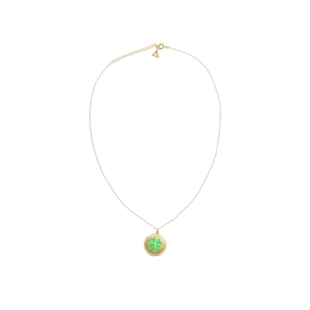 윌헬미나 가르시아 GOLD PENDANT ON SKINNY CHAIN/ BLM038-GREEN CLOVER