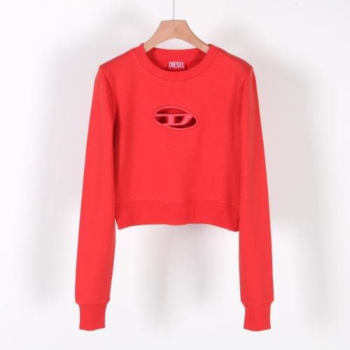 [클로딩캡슐] 23FW F-Slimmy-Od 크롭 로고 맨투맨 레드 A09931