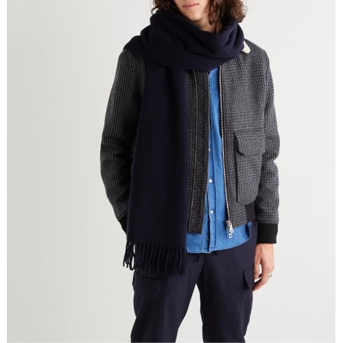 [벨이탈리아]  메종 키츠네 FU06206 폭스 울 스카프 / 다크 네이비