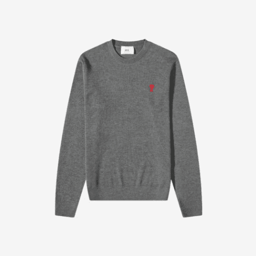 22FW 아미 체인스티치 하트 로고 RWS 메리노 울 니트 HKS001 001 055